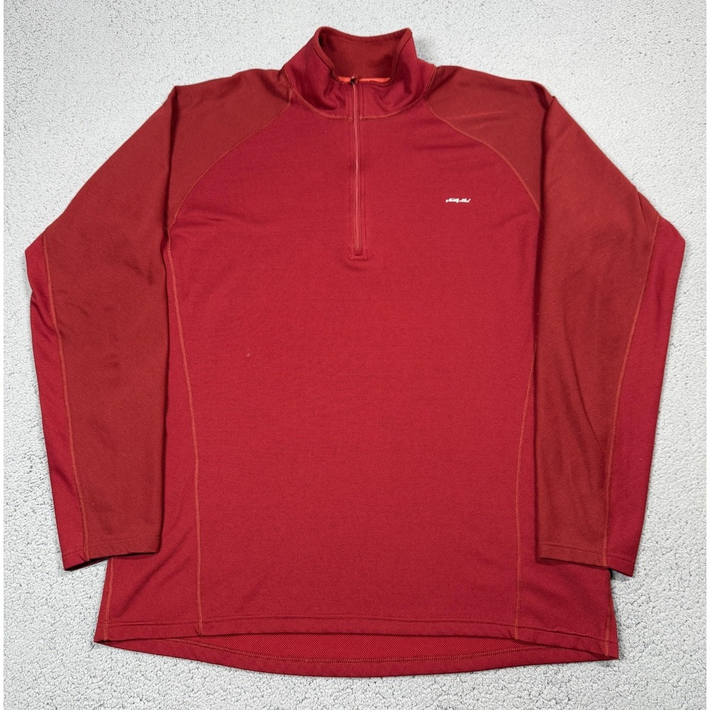 Patagonia Capilene Pullover Mens 2XL Red 1/4 Zip Long Sleeve Base Layer Top‎